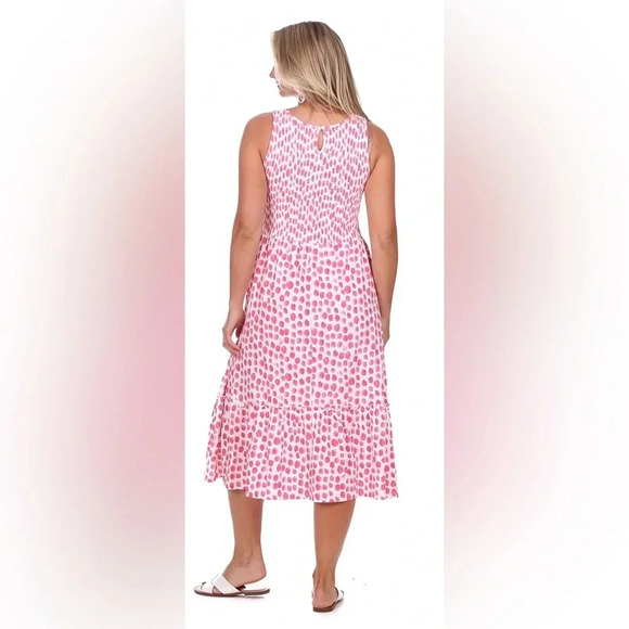 Duffield Lane Jane Dress in Pink Watercolor Dot - Picture 3 of 8